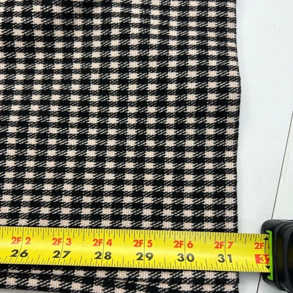 Ann Taylor Houndstooth Wide Leg Trousers Sz 0 Pants Ivory Black Career Preppy - Picture 3 of 10